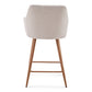 Jenna Tabouret de bar - textile beige avec accoudoirs 65 cm