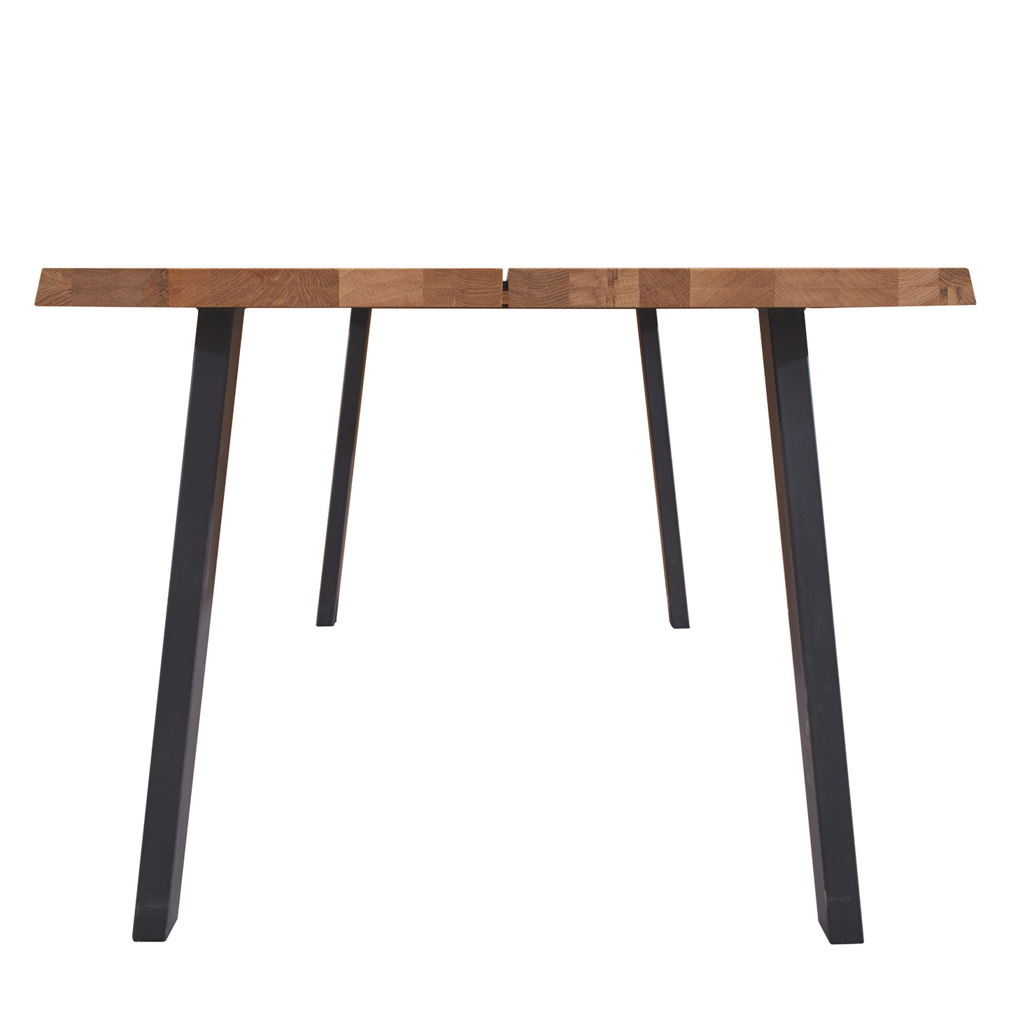 Molly - Table 200 x 95 cm en chêne naturel huilé avec pieds en A (Préparé pour des rallonges)