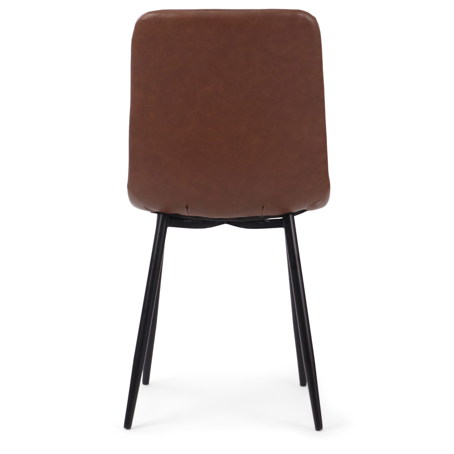 Jessi Chaise de salle à manger - Cuir synthétique brun avec pieds en métal noir