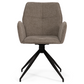 Carina - Chaise de salle à manger en tissu sable avec rotation à 360 degrés