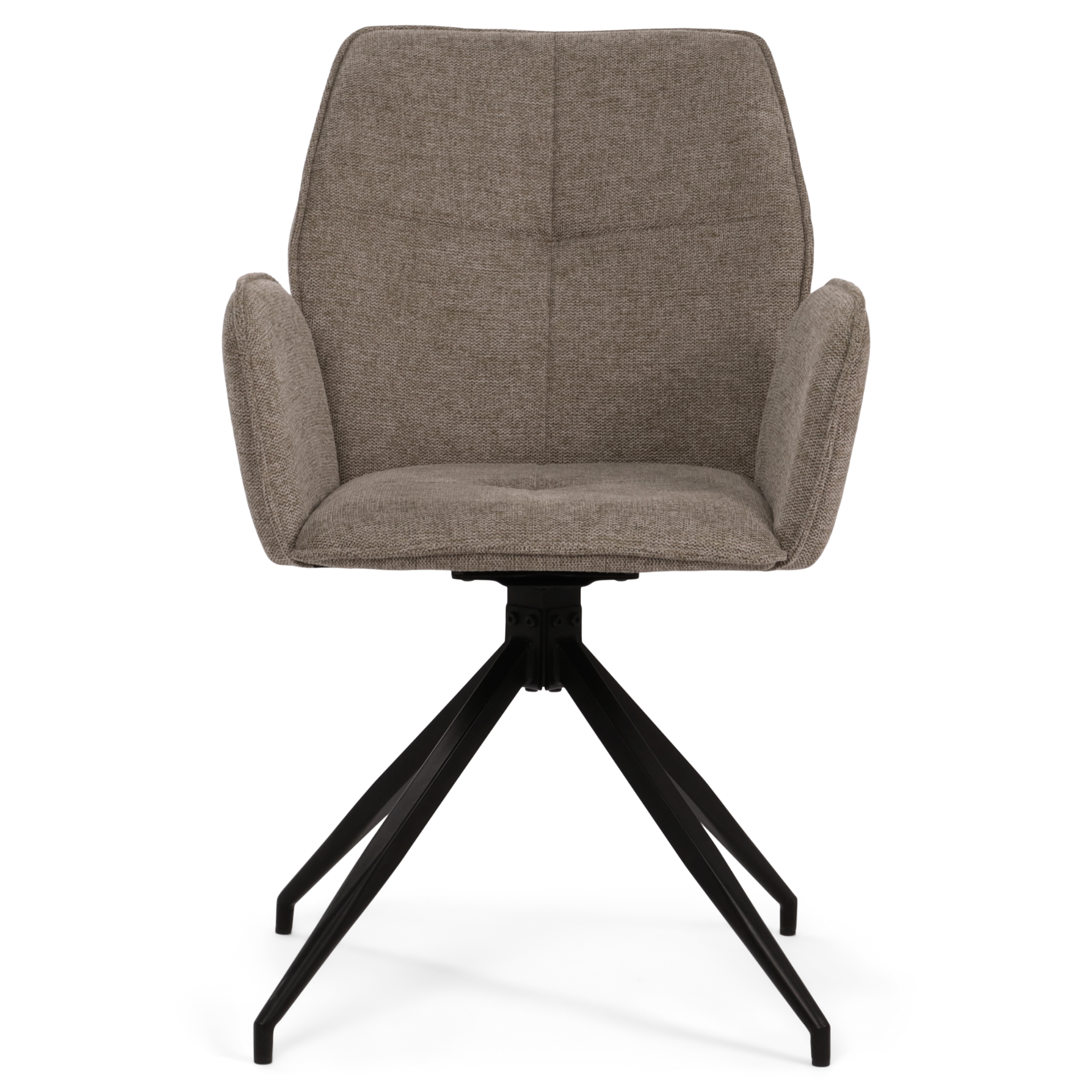 Carina - Chaise de salle à manger en tissu sable avec rotation à 360 degrés