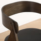 Chaise en bois Samantha en chêne fumé avec assise en PU noire