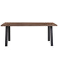 Molly - Table de salle à manger 200 x 95 cm en chêne fumé avec pieds en A (Préparé pour des rallonges)