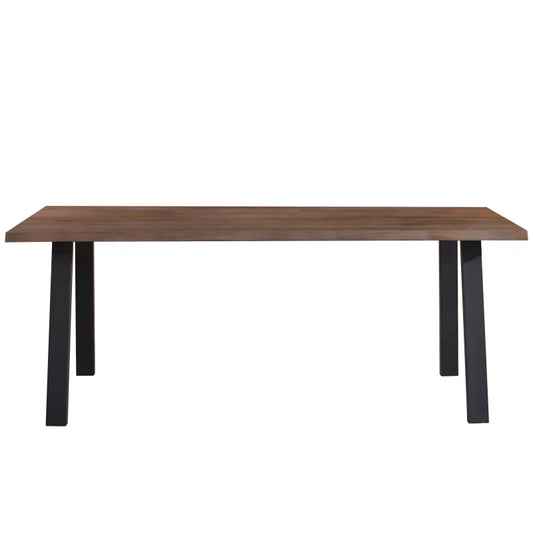 Molly - Table de salle à manger 200 x 95 cm en chêne fumé avec pieds en A (Préparé pour des rallonges)