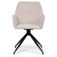Carina - Chaise de salle à manger en tissu beige avec fonction pivotante à 360 degrés