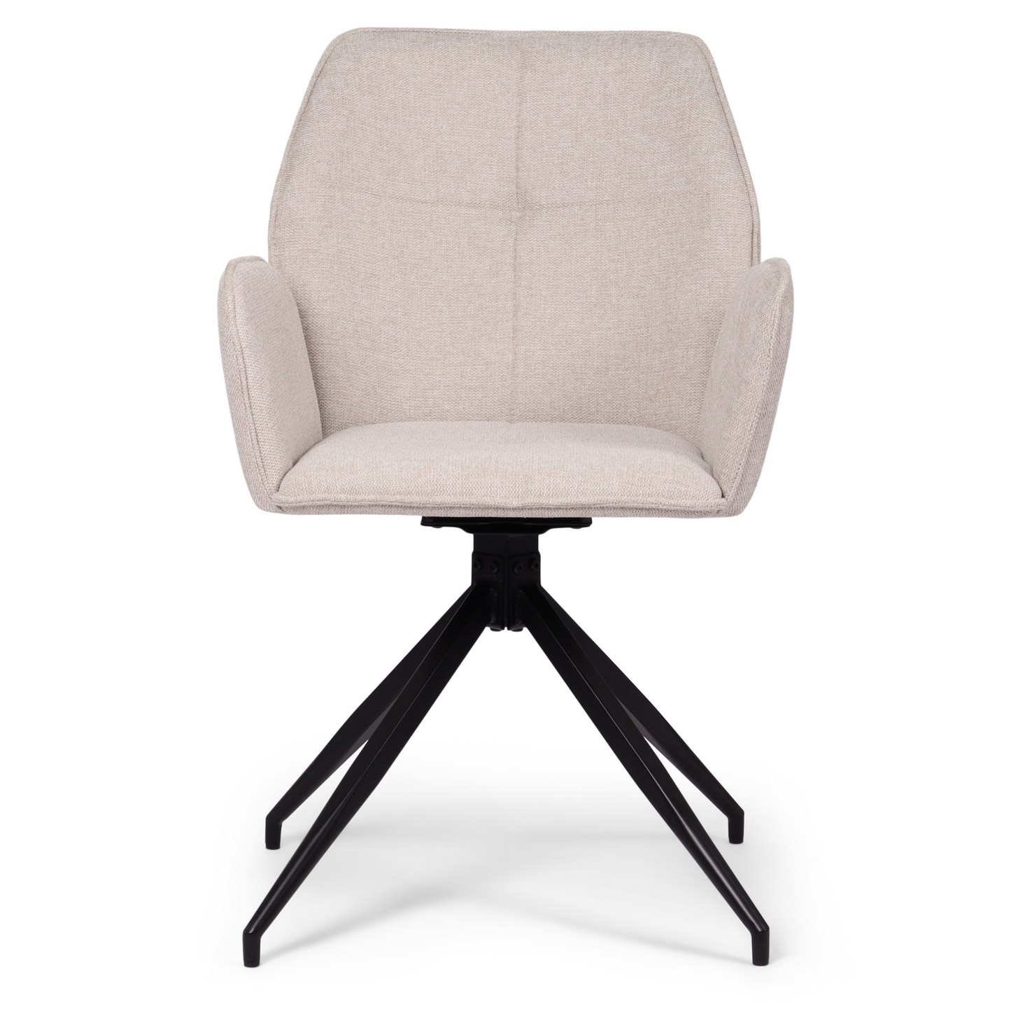 Carina - Chaise de salle à manger en tissu beige avec fonction pivotante à 360 degrés