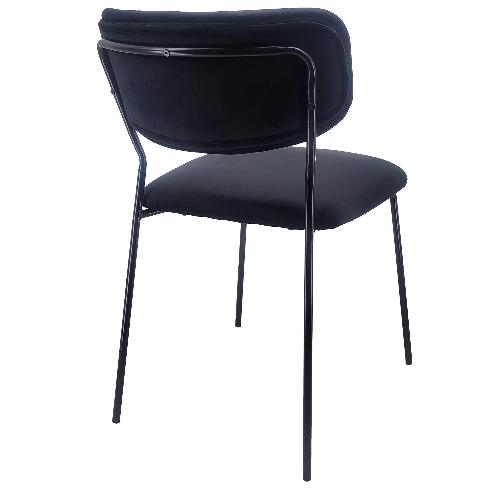 Lucia - Chaise de salle à manger en velours noir